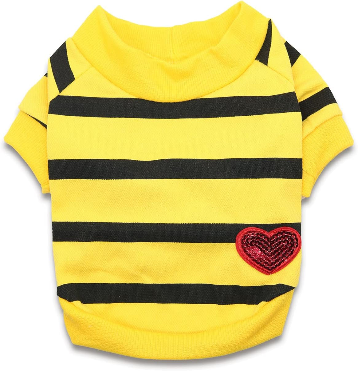 Boston Terriers Clothes Pet Jumper Dog Striped Tee Shirts Small Dogs Sweater, Medium, Yellow