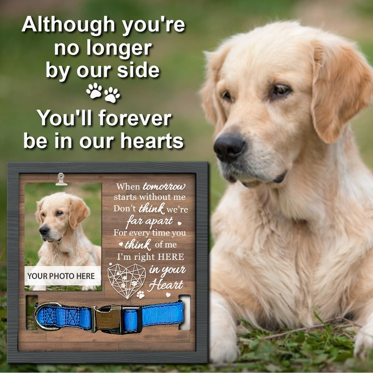 Pawfect House 9X9 Pet Loss Sign - Dog Memorial Gifts for Loss of Dog, Pet Memorial Gifts, Cat Memorial, Dog Frames for Pictures Memorial, Pet Loss Gifts, Pet Memorial Frame