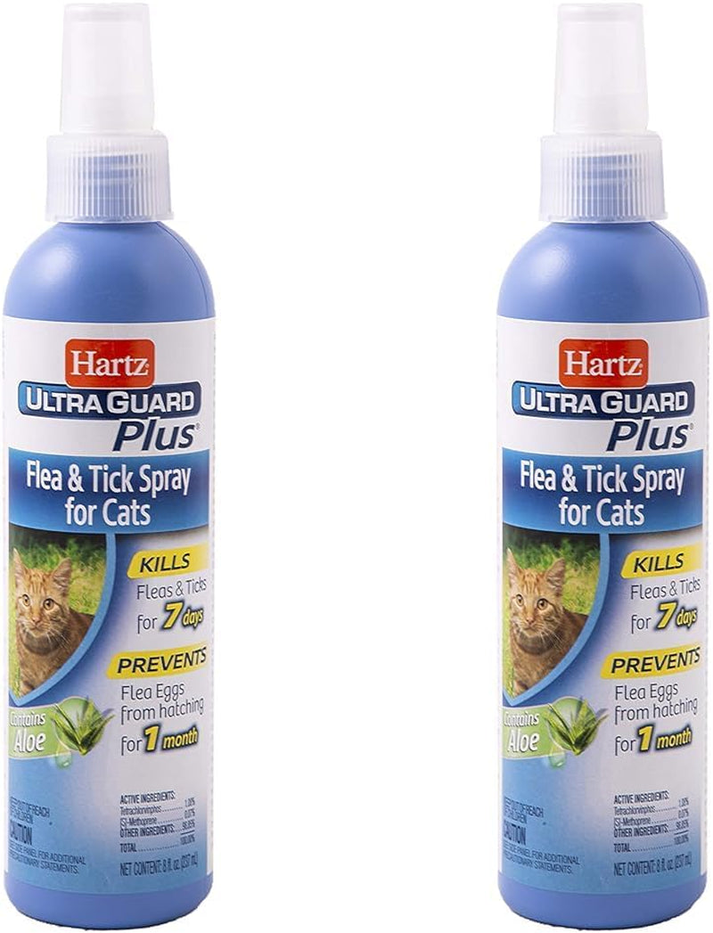 Hartz Ultraguard plus Cat Flea & Tick Spray, 8 Oz (Pack of 2)