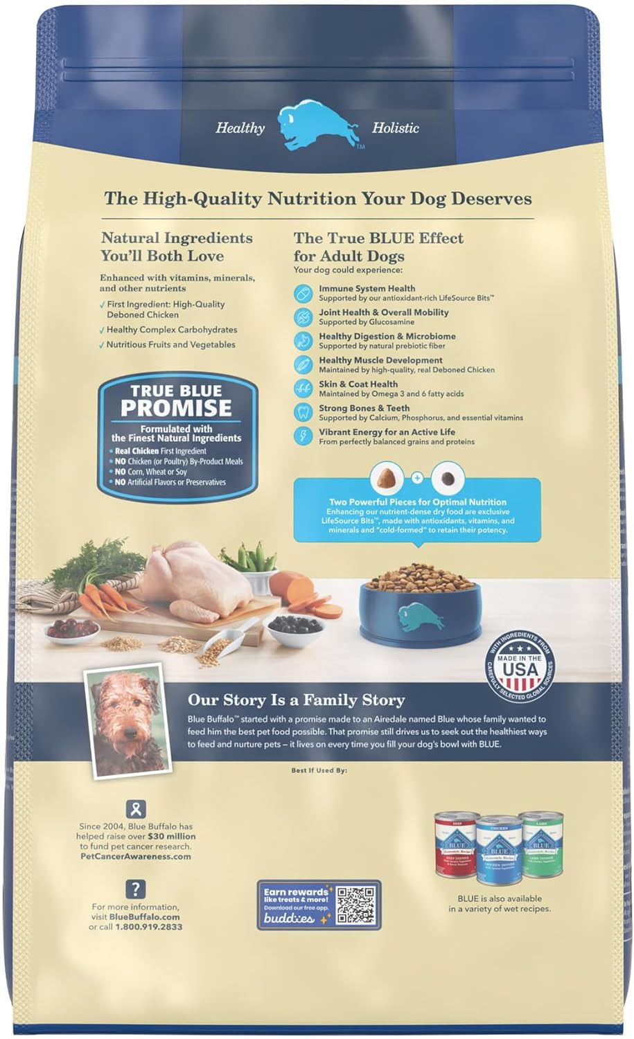 Blue Buffalo Life Protection Formula Natural Adult Dry Dog Food, Fish and Brown Rice 15-Lb