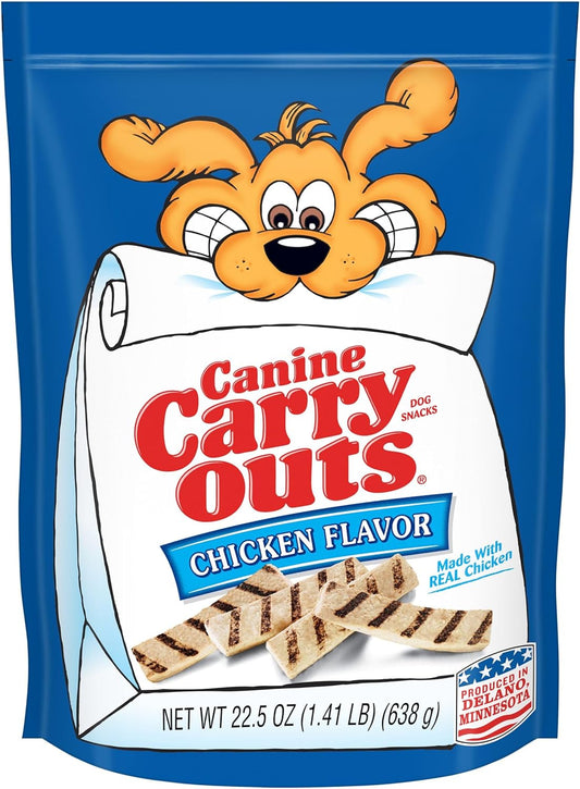 Canine Carry Outs Dog Treats, Chicken Flavor, 22.5 Ounce (Pack of 4), Made with Real Chicken