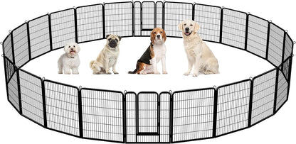 Yaheetech Dog Playpen, 24 Panels 40 Inch Height Small Animals Pen Heavy Duty Pet Fence for Puppy/Cat/Rabbit Extra Large Foldable Pet Exercise Pen for RV Camping Garden Outdoor Indoor