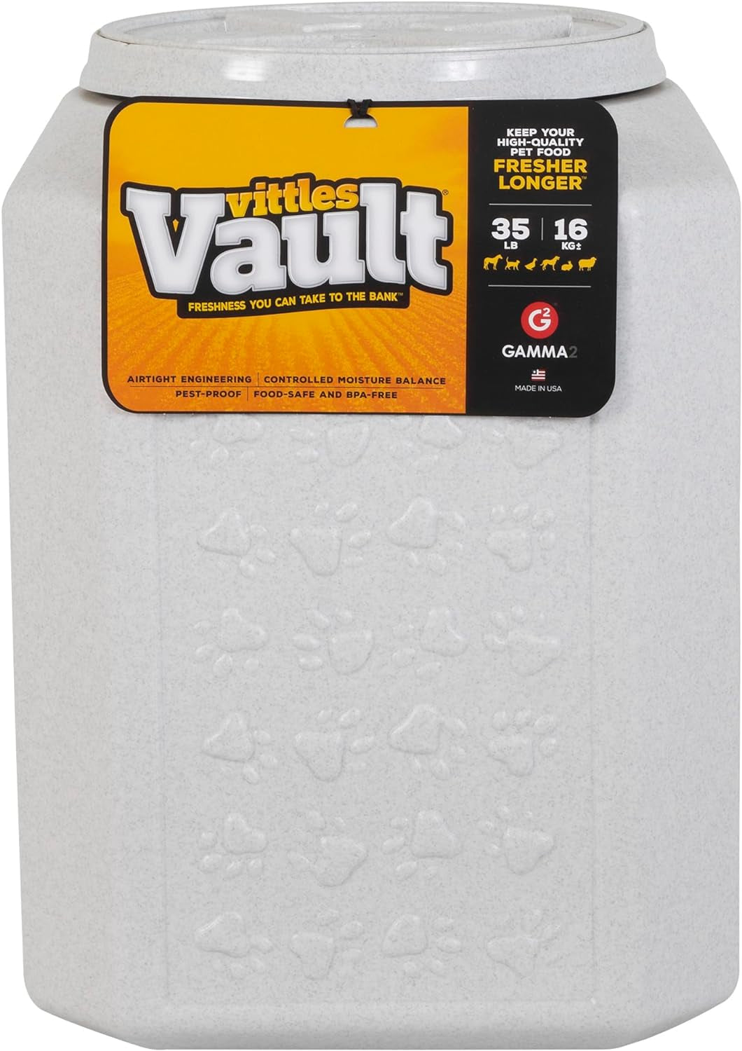 Gamma2 Vittles Vault Dog Food Storage Container, up to 15 Pounds Dry Pet Food Storage, Made in USA