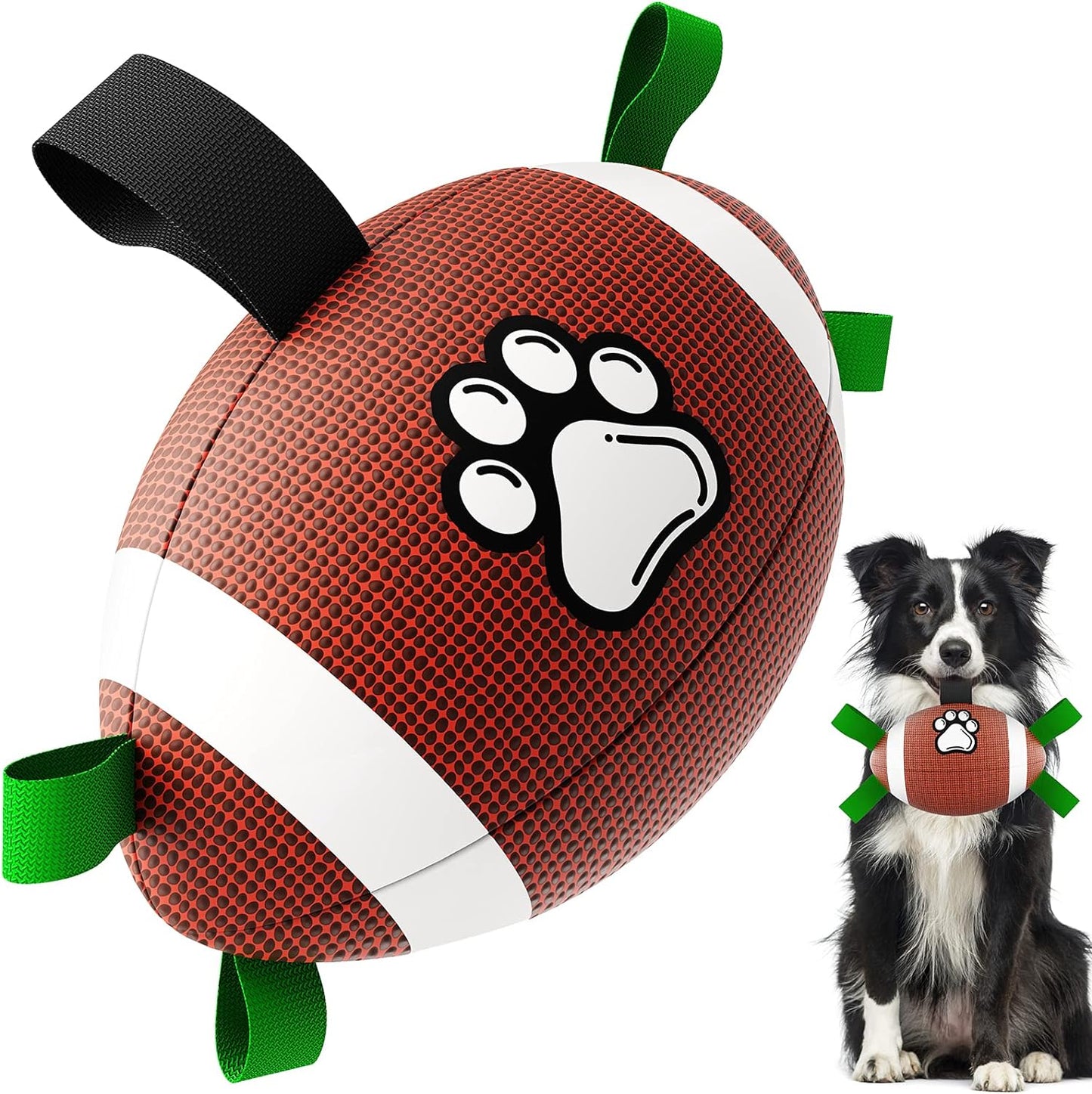 Dog Toys Football, Interactive Dog Toys for Tug of War,Superbowl Football Party Decorations Favor, Dog Water Toy, Durable Dog Balls for Small & Medium Dogs(8 Inch)