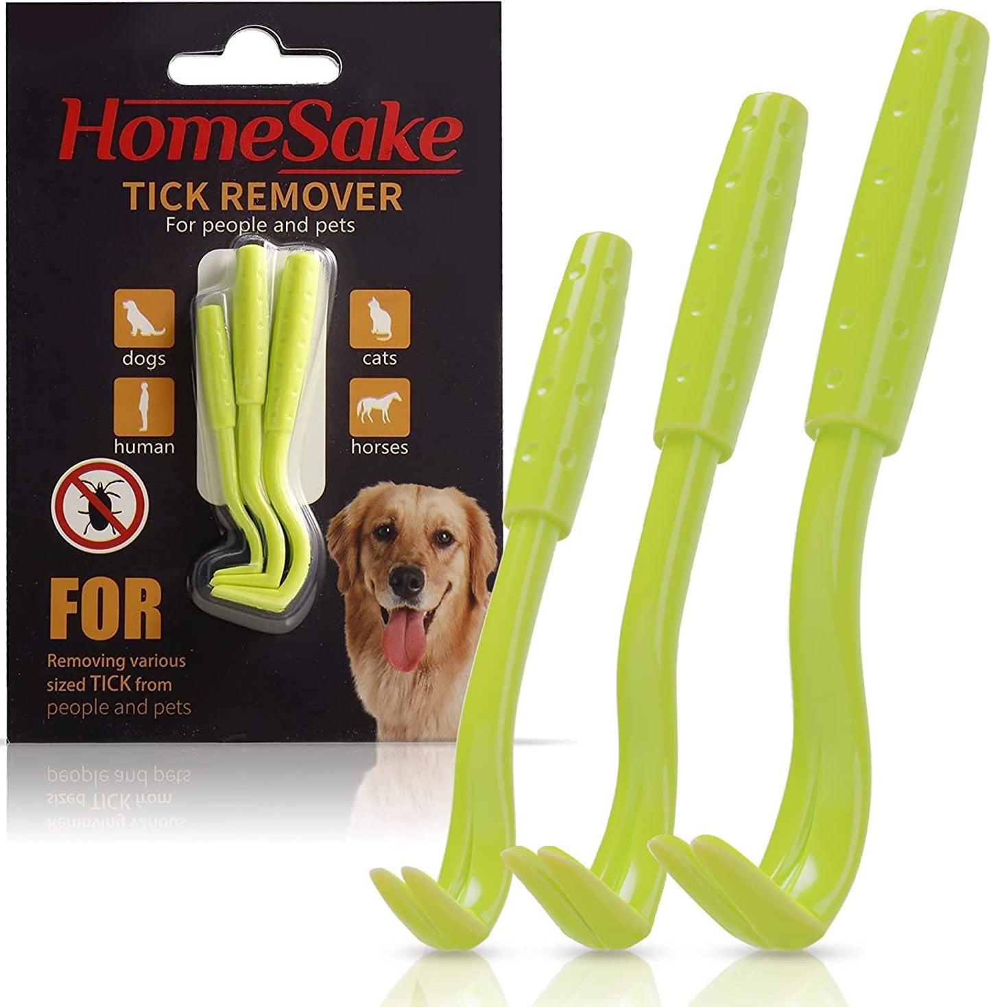 Tick Removal Tool for Dogs, Cats and Humans | Removes Entire Head & Body | Pain-Free Ticks Remover | 100% Chemical-Free | 2 Packs of 3