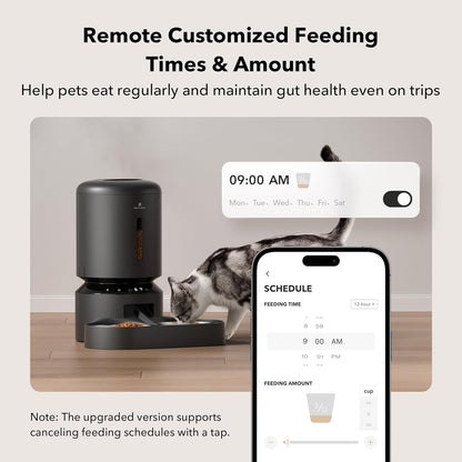 PETLIBRO Automatic Cat Feeder, Wifi Connected, Adjustable Meal Splitter, Fresh Food Storage, Multiple Pet Use, Stainless Steel