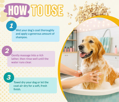 ALFIE'S CHOICE Oatmeal Dog Shampoo and Conditioner 5-in-1 | 16 fl oz | with Aloe, Biotin & Vitamin E | for Dry, Itchy & Sensitive Skin | Cleans, Deodorizes & Detangles for All Breeds