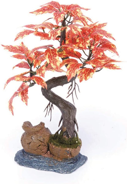 Penn-PLAX Deco-Replicas Bonsai Tree Aquarium Decoration – Orange – Safe for Freshwater and Saltwater Fish Tanks – 8” Height