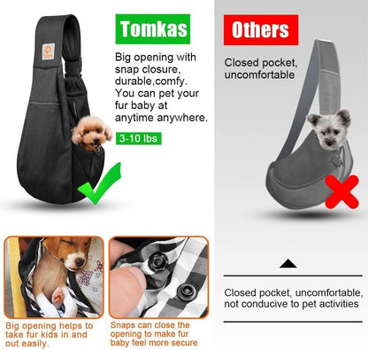 Tomkas Dog Sling Carrier for Small Dogs Puppy (Light Purple, Adjustable Strap & Zipper Pocket)