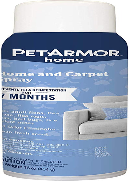 PETARMOR Home and Carpet Spray for Fleas and Ticks, Protect Your Home from Fleas and Eliminate Pet Odor, 16 Ounce