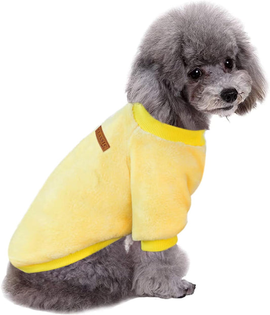 Jecikelon Pet Dog Clothes Dog Sweater Soft Thickening Warm Pup Dogs Shirt Winter Puppy Sweater for Dogs (Z01-Yellow, X-Large)