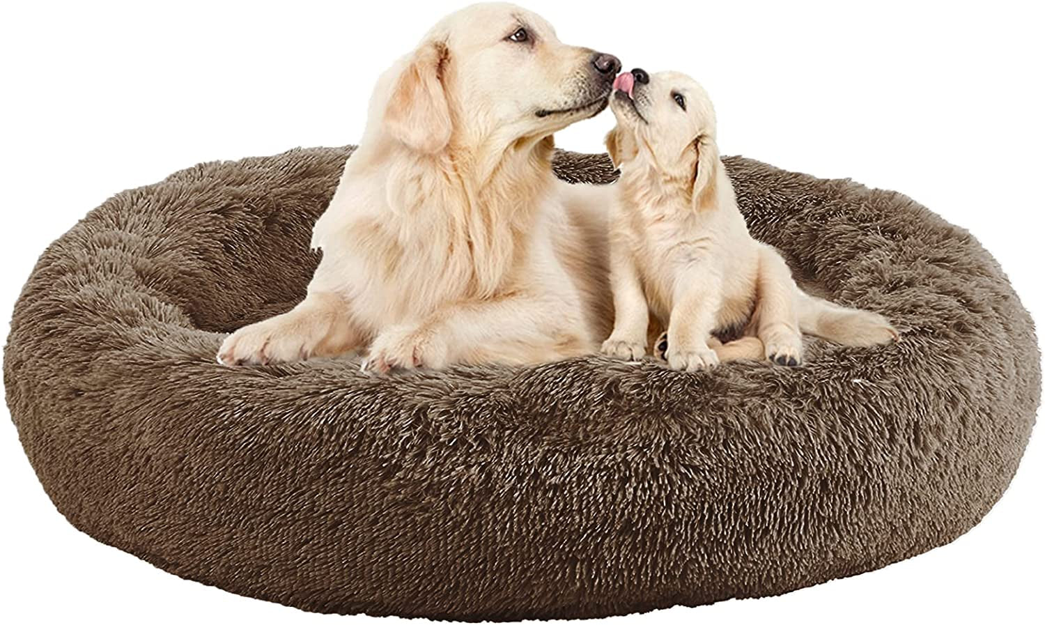 Dog Bed for Medium Large Dogs, 36 Inch Calming Dogs Bed, Washable-Round Cozy Soft Pet Bed for Puppy and Kitten with Slip-Resistant Bottom