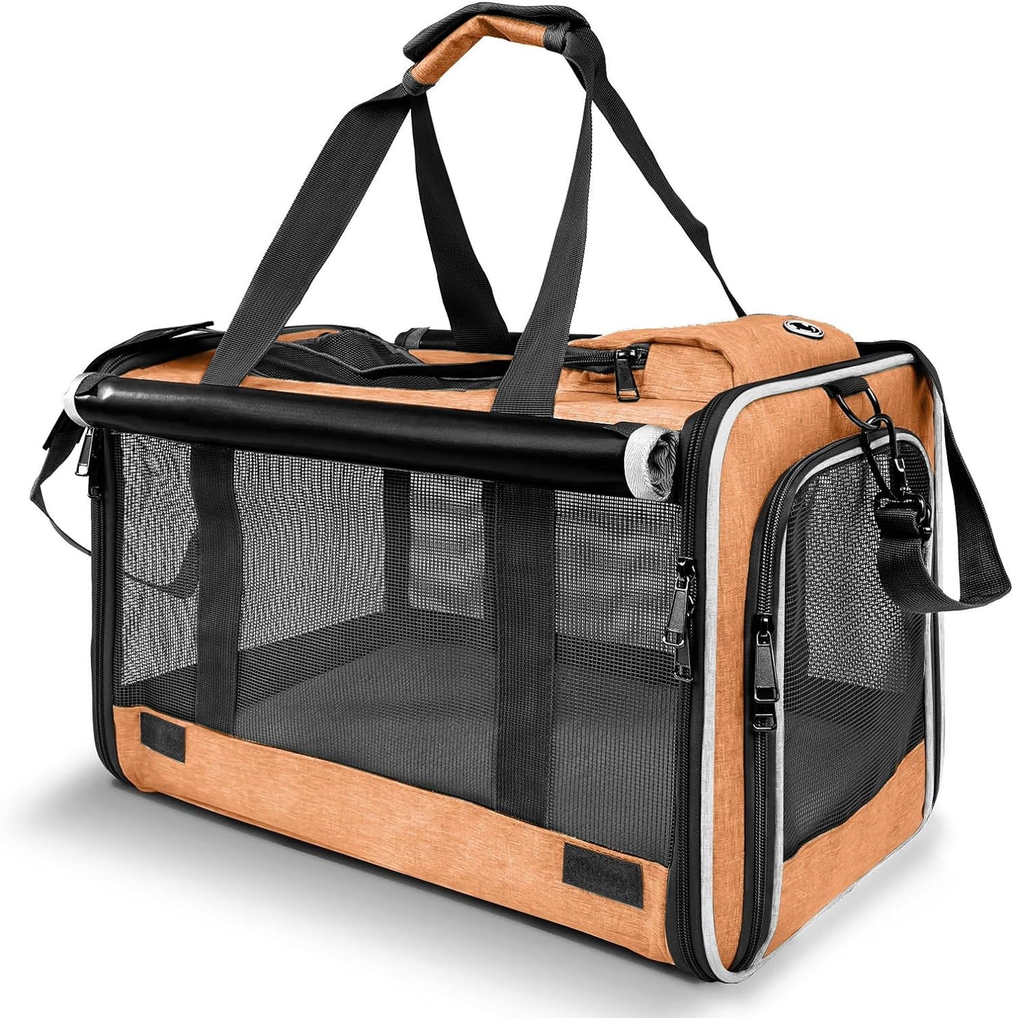 Dog Carry Bag for Puppy Pet Soft-Shell Portable Kennel Crate for 0-15 Lbs Foldable Pomeranian Travel Cage Tea Cup Yorkie Carrier Purse Indoor Carrying Case Dog Supply Melon Tiny Dog Melon