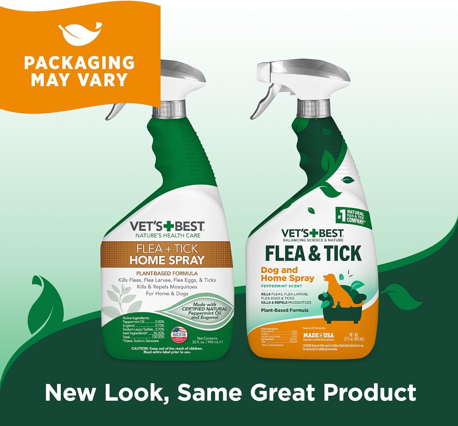 Vet'S Best Flea and Tick Home Spray - Dog Flea and Tick Treatment for Home - Plant-Based Formula - Certified Natural Oils,Green - 32 Oz