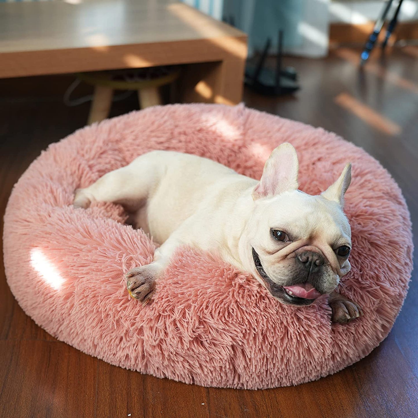 Puppy Beds for Small Dogs Washable 23 Inches Deep Sleep Calming Pink Cute Dog Bed for Girls Chihuahua Bed for Pet Dog Beds Fits up to 20 Lbs Pets Beds Machine Washable Dog Bed.