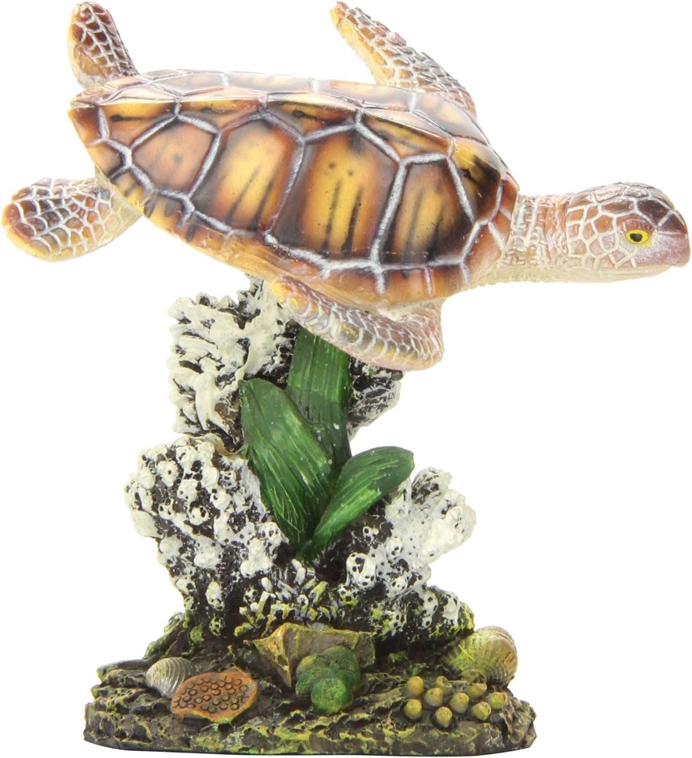 Penn-Plax Swimming Sea Turtle Decor - for Aquarium Fish Tank - Resin Decoration, Small (RR1104)