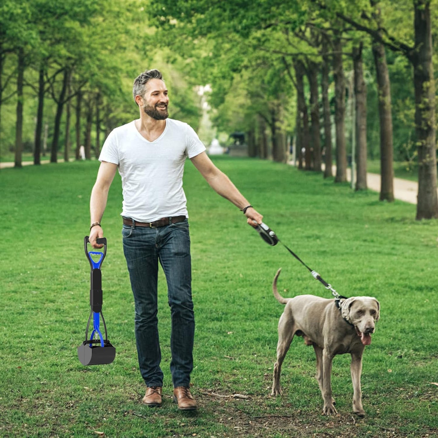 UPSKY Pooper Scooper for Large Small Dogs, Folding Dog Poop Scooper, Durable Spring and Premium Materials，Easy to Use for Grass, Dirt, Gravel Pick Up Shovel