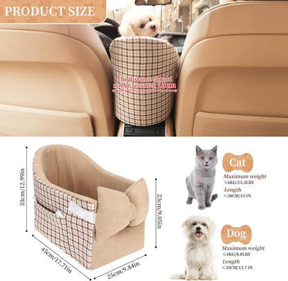 Dog Car Seat for Small Dog Booster Seat Middle Console Doggie Seat Puppy Car Seat for Small Dogs(Black)