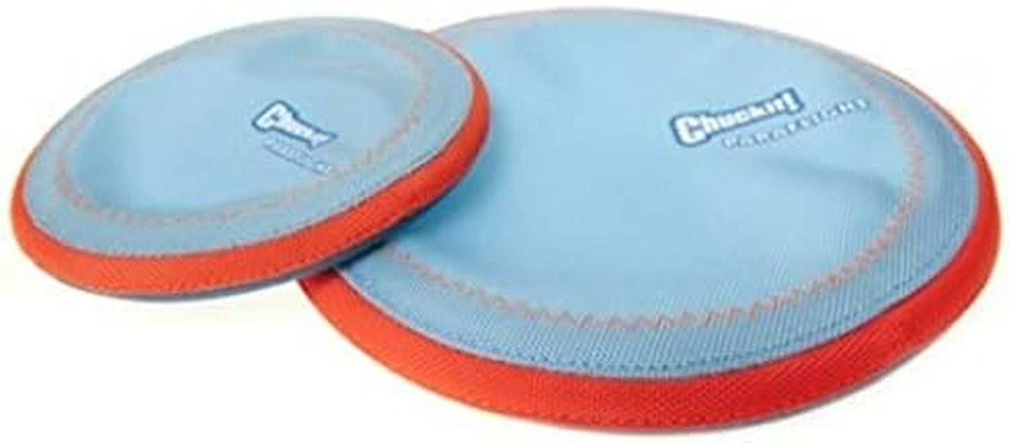 Chuckit! Paraflight Flying Disc Dog Toy, Small (6.75"), Orange and Blue