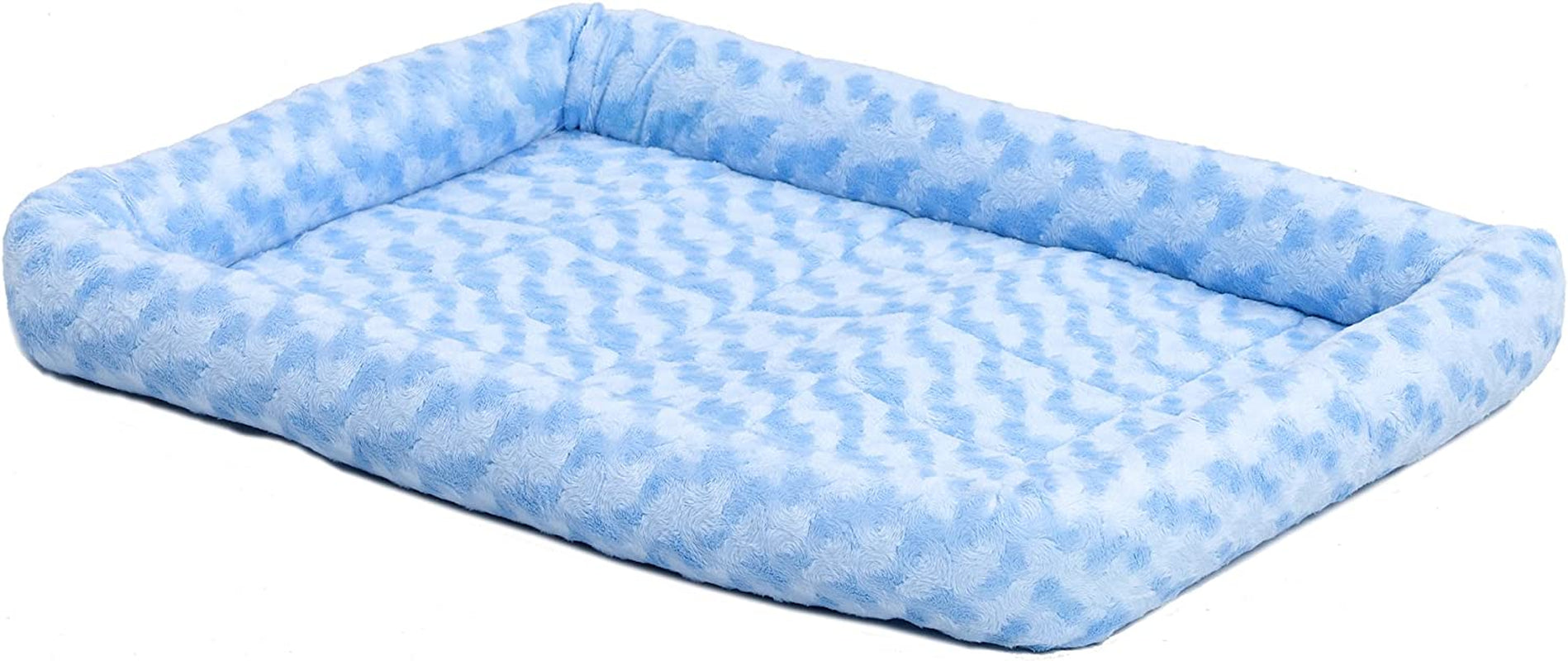 Midwest Homes for Pets Bolster Pet Bed, 18L-Inch Blue Bed W/ Comfortable Bolster | "Toy" Dog Breeds & Fits an 18-Inch Dog Crate | Easy Maintenance Machine Wash & Dry | 1-Year Warranty