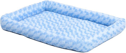 Midwest Homes for Pets Bolster Pet Bed, 18L-Inch Blue Bed W/ Comfortable Bolster | "Toy" Dog Breeds & Fits an 18-Inch Dog Crate | Easy Maintenance Machine Wash & Dry | 1-Year Warranty