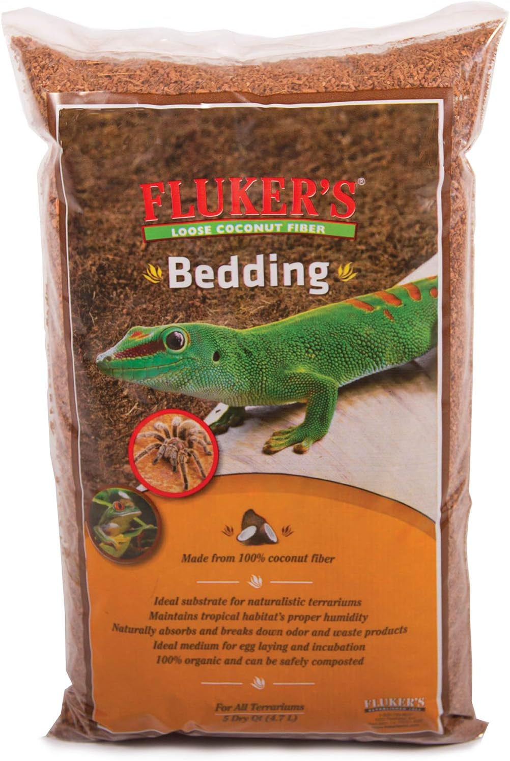 Fluker's Loose Coconut Fiber Bedding for Reptiles and Arachnids, 5QT