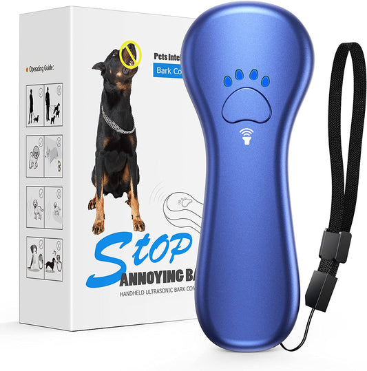 New anti Barking Device,Dog Barking Control Devices,Rechargeable Ultrasonic Dog Bark Deterrent up to 16.4 Ft Effective Control Range Safe for Human & Dogs Portable Indoor & Outdoor(Blue)