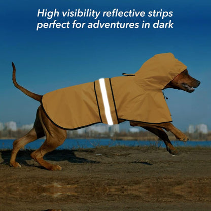 Reflective Dog Rain Coat - Waterproof Adjustable Pet Raincoat Jacket, Lightweight Dog Hooded Dog Rain Coat Poncho for Small to X- Large Dogs and Puppies (Blue, X-Large)