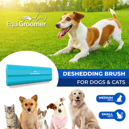 Easygroomer Deshedding Brush for Dogs Cats | Blue | Undercoat Tool for Large and Small Pets | Comb Removes Loose Dirt, Hair and Fur | Perfect Clean for Short and Long Hair Grooming Shedding