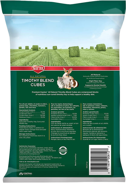 Kaytee Timothy Hay Blend Cubes for Pet Rabbits, Guinea Pigs, Chinchillas, and Other Small Animals, 1 Pound