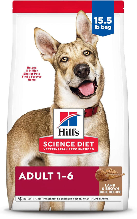 Hill'S Science Diet Adult 1-6, Adult 1-6 Premium Nutrition, Dry Dog Food, Lamb & Brown Rice, 15.5 Lb Bag