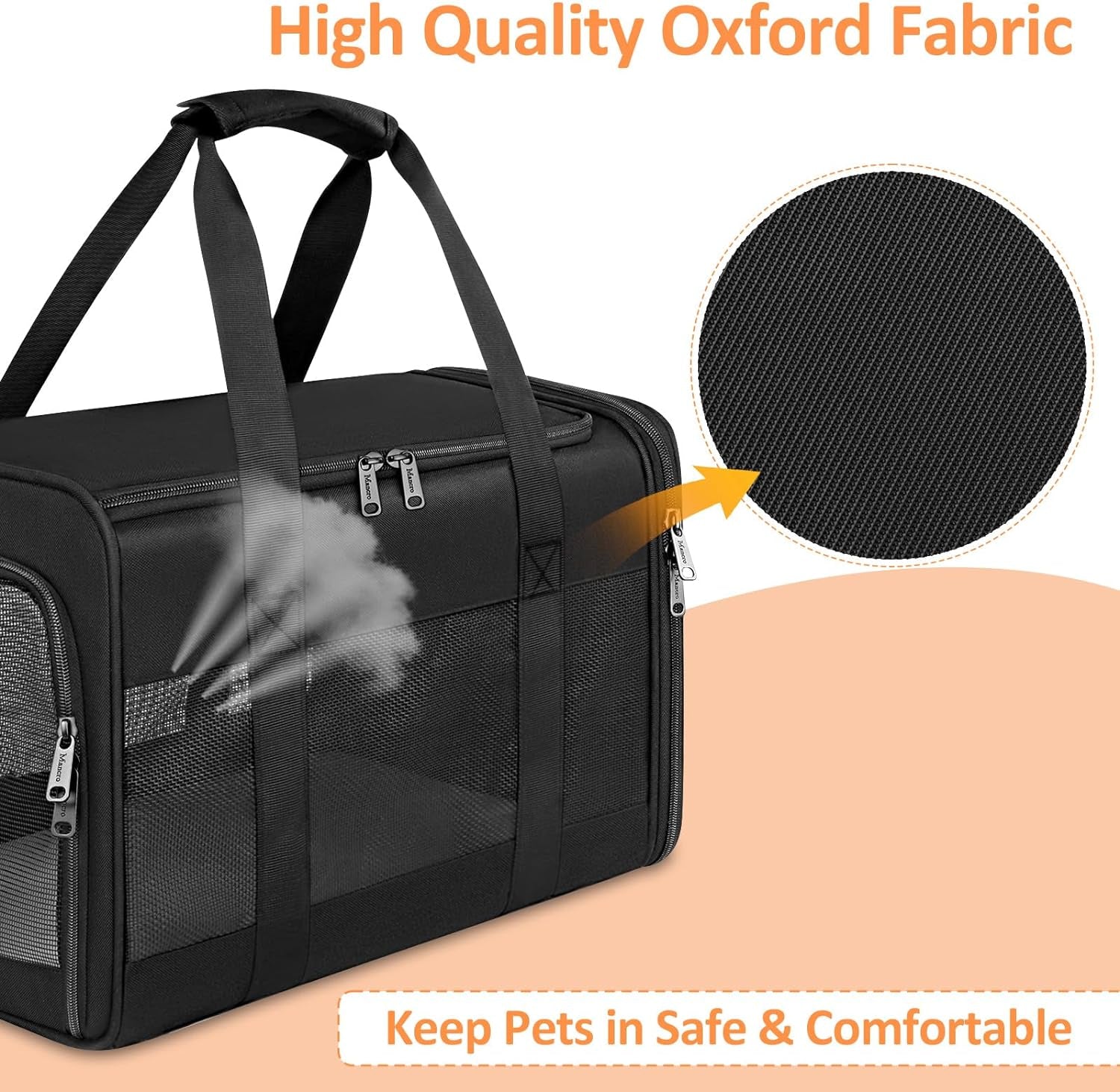 Mancro Cat Carrier, Pet Carrier Airline Approved for Medium Cats 20Lbs, Dog Carrier for Small Dogs and Puppies, Soft Sided Collapsible Top Loading Cat Bag Carrier for Travel & Car