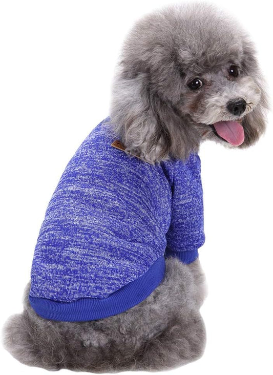 Jecikelon Pet Dog Clothes Dog Sweater Soft Thickening Warm Pup Dogs Shirt Winter Puppy Sweater for Dogs (X-Large, Dark Blue)