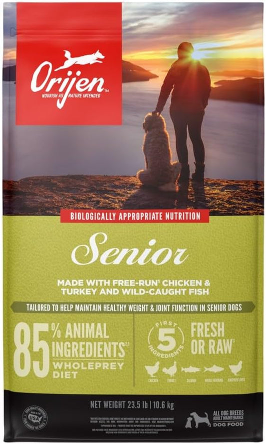 ORIJEN Senior Dry Dog Food, Grain Free Dry Dog Food for Senior Dogs, Fresh or Raw Ingredients, 23.5Lb