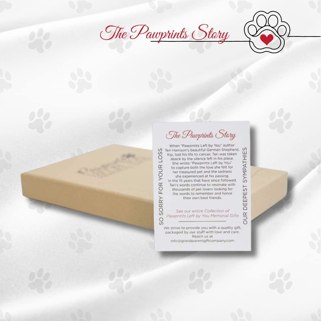 Pawprints Pet Memorial 5" X 7" Frame for Cats with Pawprints Left by You Poem (Frame with Ash Vial) - Beautiful Sympathy Gift to Remember a Beloved Cat - Pet Loss/Bereavement