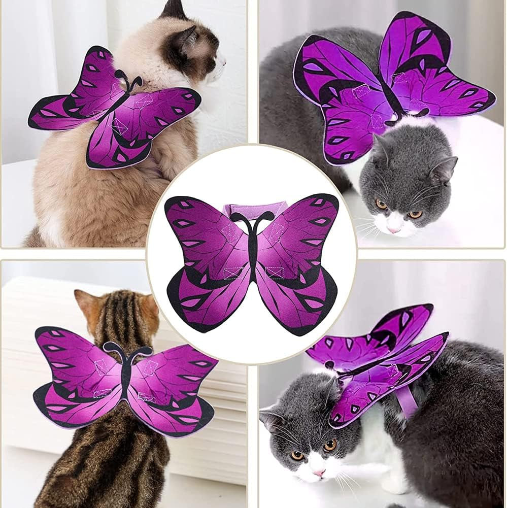 Cat Dog Butterfly Costume Wings for Halloween Party Decoration, Halloween Dog Cat Costume, Puppy Cat Dress up Accessories