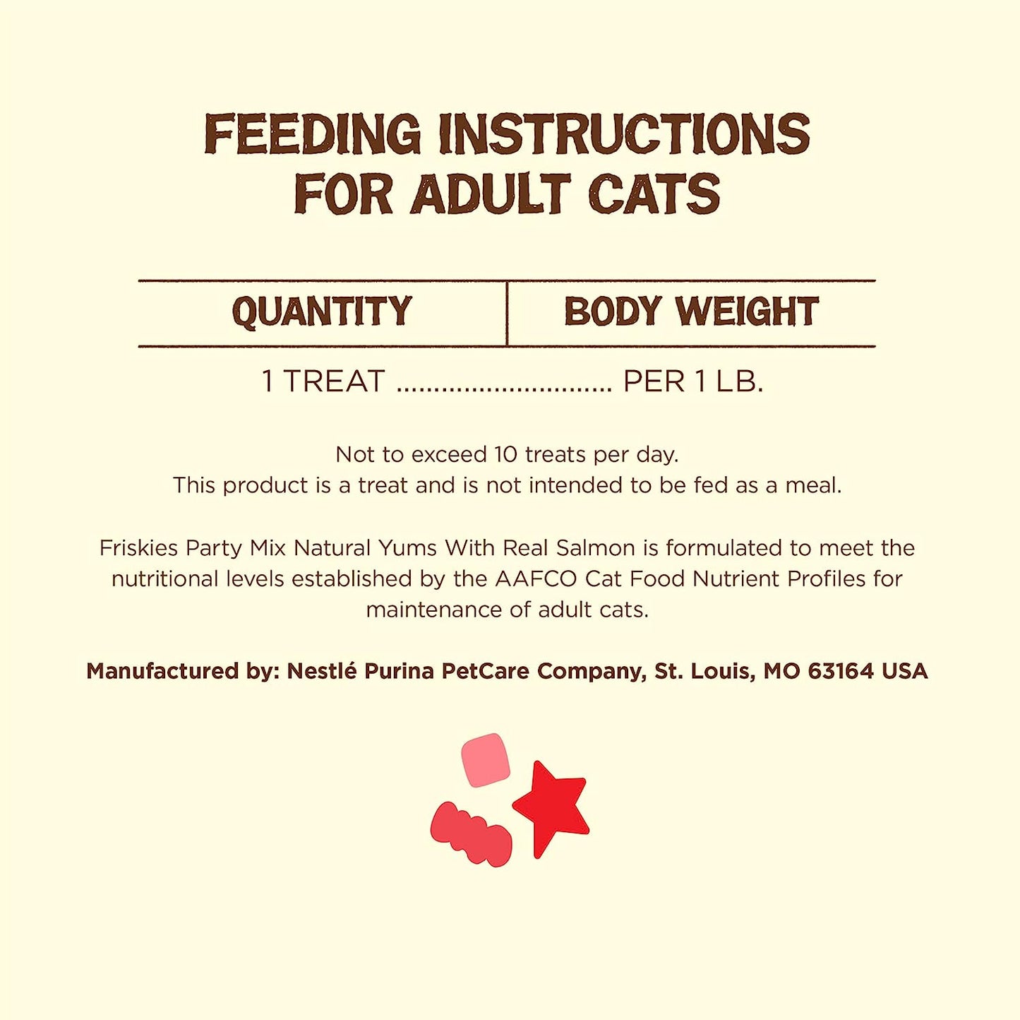 Friskies Made in USA Facilities Cat Treats, Party Mix Seafood Lovers Crunch - (10) 2.1 Oz. Pouches