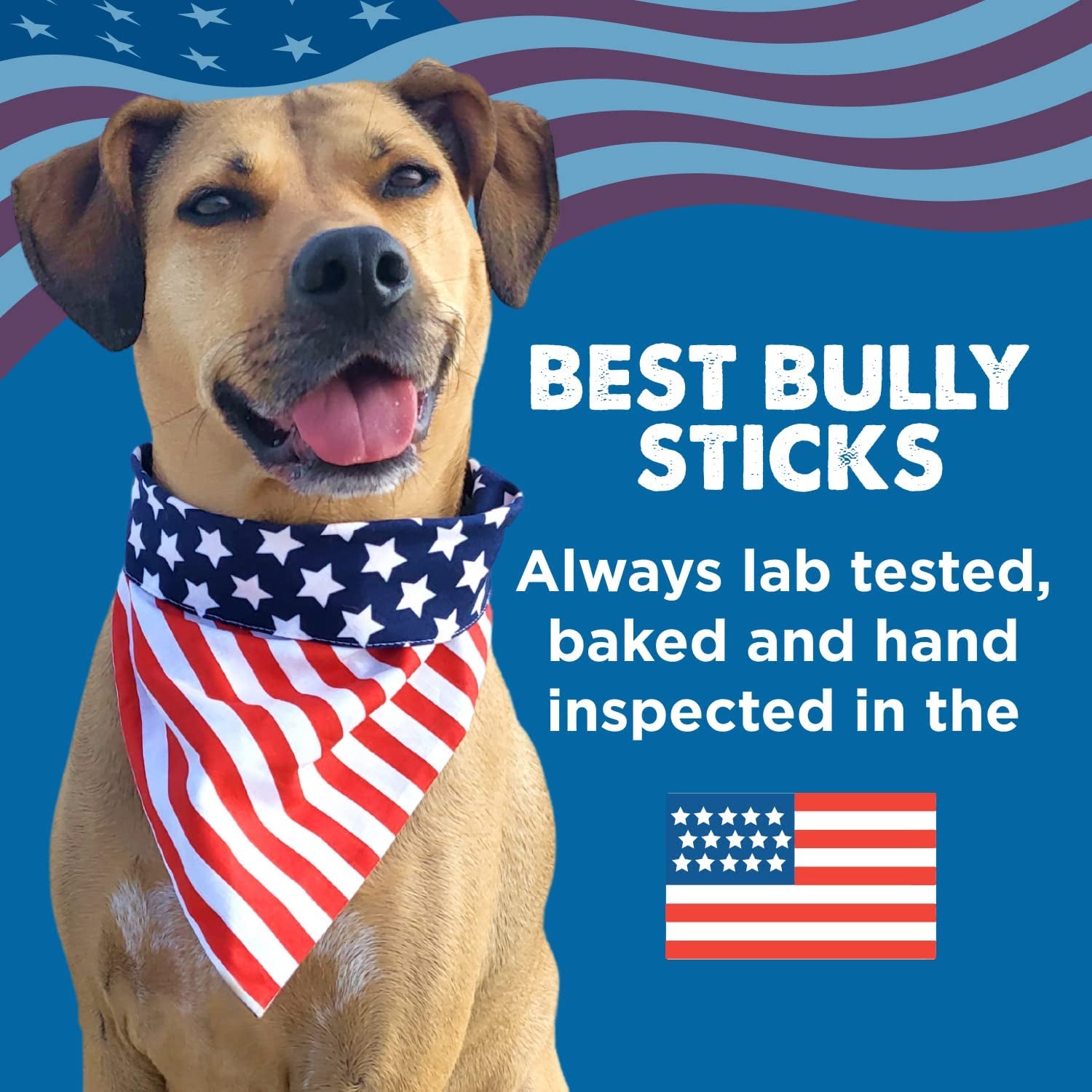 Best Bully Sticks All Natural 6 Inch Thick Bully Sticks for Large Dogs - 100% Free-Range Grass-Fed Beef - Single-Ingredient Grain & Rawhide Free Dog Chews - 5 Pack