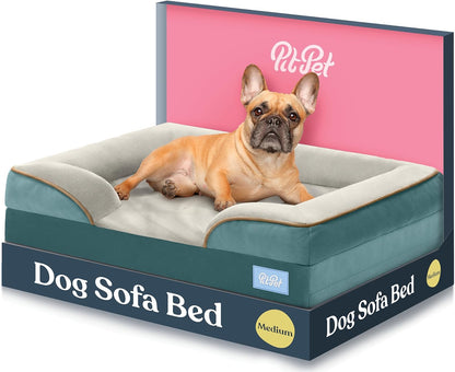 Orthopedic Sofa Dog Bed - Ultra Comfortable Dog Beds for Medium Dogs - Breathable & Waterproof Pet Bed- Egg Foam Sofa Bed with Extra Head and Neck Support - Removable Washable Cover & Nonslip Bottom.