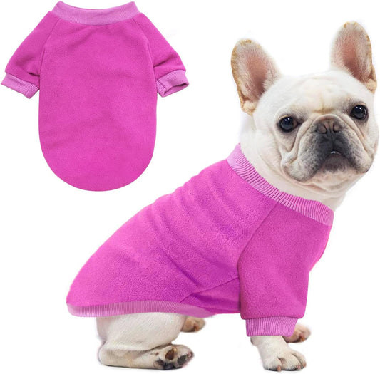 Idepet Dog Fleece Sweater Pet Dog Clothes Small Dogs Pullover Sweatshirt Soft Puppy Sweater Warm Winter Shirt Classic Cat Apparel for Small Dogs and Cats (Xx-Small, Purple)