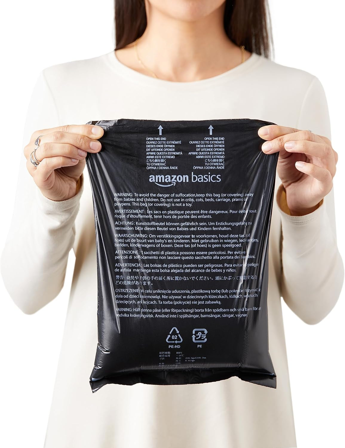 Amazon Basics Dog Poop Leak Proof Bags with Dispenser and Leash Clip, Unscented, 900 Count, 60 Pack of 15, Black, 13 x 9 Inch