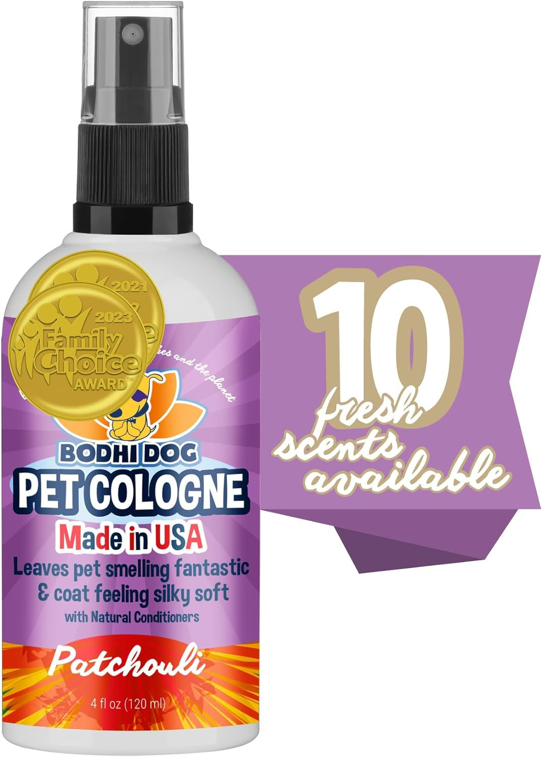 Bodhi Dog Natural Dog Cologne | Premium Scented Deodorizing Body Spray for Dogs & Cats | Neutralizes Strong Odors | Dog Perfume with Natural Dog Conditioner | Made in USA (Patchouli, 4 Fl Oz)