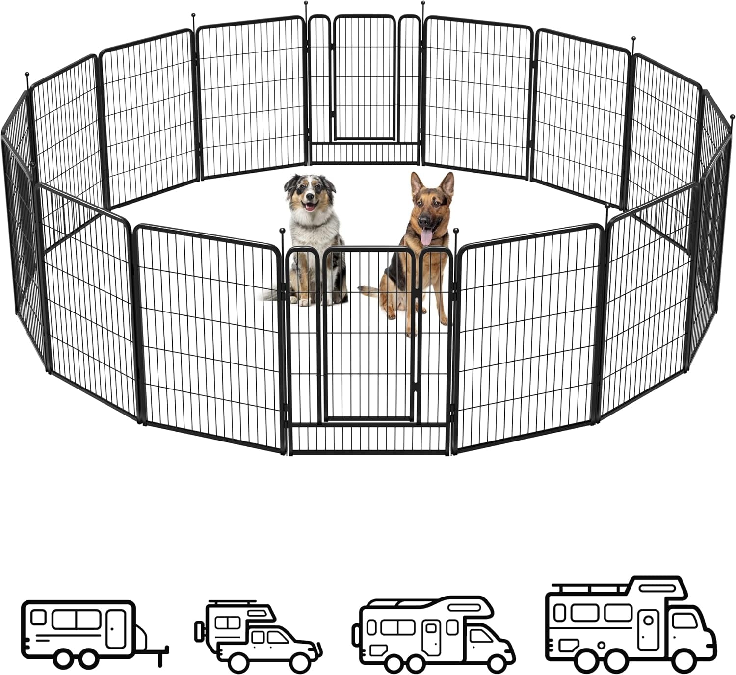 FXW Instant Dog Playpen Designed for RV Trips, 45" Height for Large Dogs│Patented