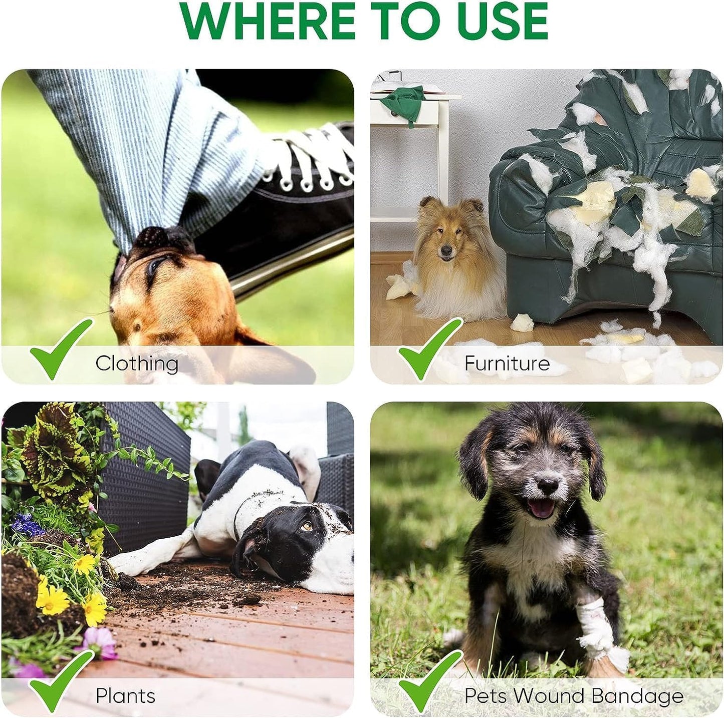 Bitter Spray for Dogs to Stop Chewing, No Chew Spray for Puppies & Dogs, Effective Dogs Behavior Training Aids, Protect Your Furniture and Prevents Dogs from Biting