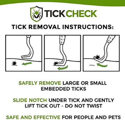 Tick Remover Value 3 Pack - Tick Remover Tools + Tick Identification Card - for Humans, Dogs & Cats (1 Set)