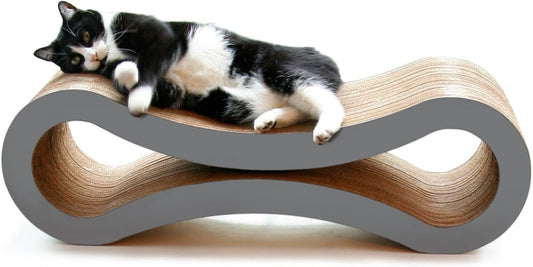 Petfusion Ultimate Cat Scratcher Lounge, Reversible Infinity Scratcher in Multiple Colors. Made from Recycled Corrugated Cardboard, Durable & Long Lasting