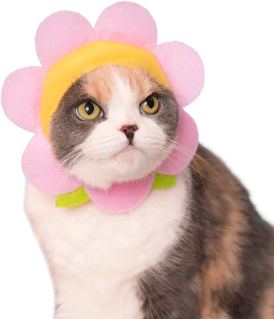 Kitan Club Cat Cap - Pet Hat Blind Box Includes 1 of 5 Cute Styles - Soft, Comfortable - Authentic Japanese Kawaii Design - Animal-Safe Materials, Premium Quality (Flower)