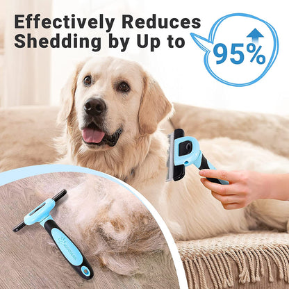 MIU COLOR Long Hair Pet Grooming Brush, Deshedding Tool for Medium and Large Dogs & Cats, Effectively Reduces Shedding by up to 95% for Pet Hair, Blue