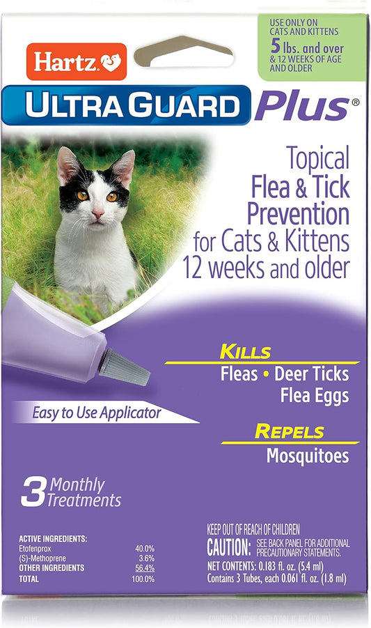 Hartz Ultraguard plus Drops for Cats, over 5-Pound