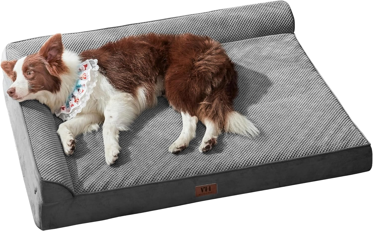 Orthopedic Dog Beds Large Sized Dog, Pet Sofa Bed with Removable Washable Cover, Egg Foam Support, Bolster Cushion for Comfortable Sleep, Waterproof Lining and Non-Slip Bottom